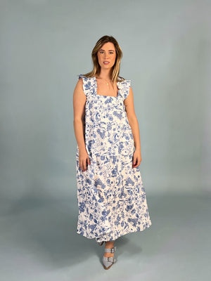 French Toile Midi Dress