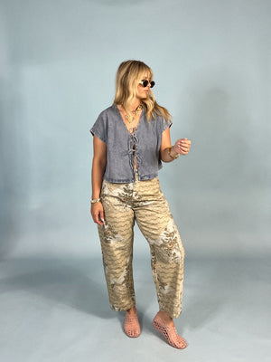 Parker Printed Barrel Jeans