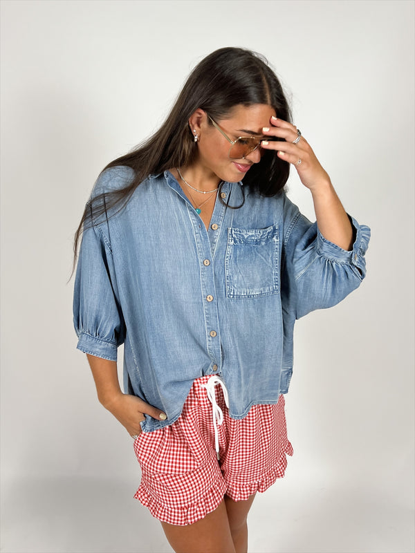 Weekend Chambray Denim Top