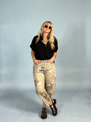 Parker Printed Barrel Jeans