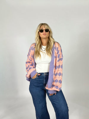 Miki Pink And Purple Cardigan