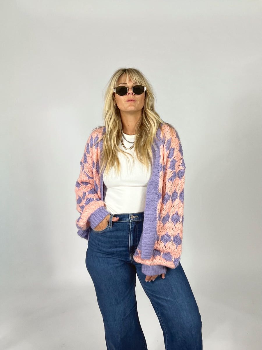 Miki Pink And Purple Cardigan