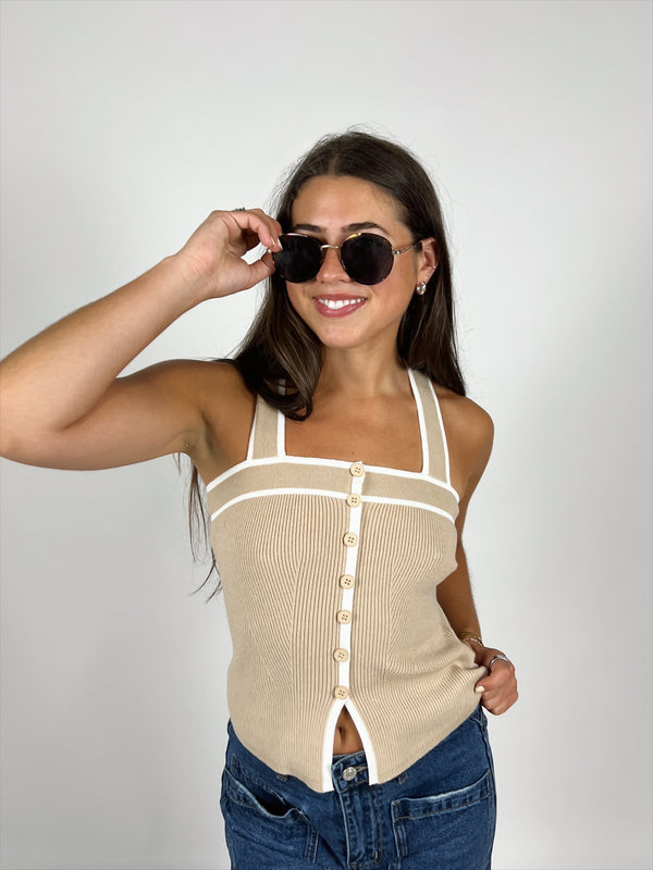 Champagne Crisscross Tank