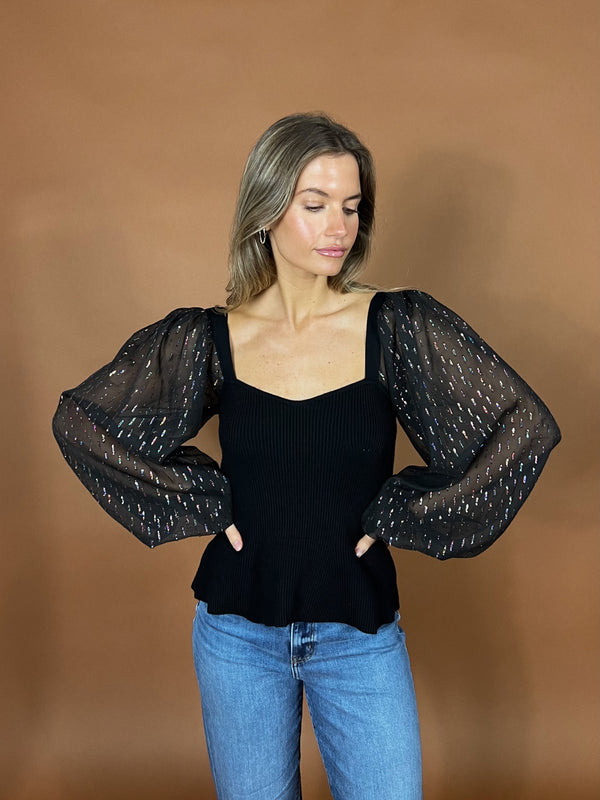 Afterglow Sheer Sleeve Top