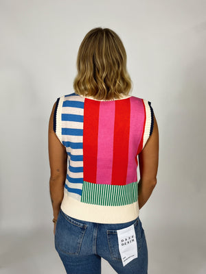 Lined Up Sweater Vest