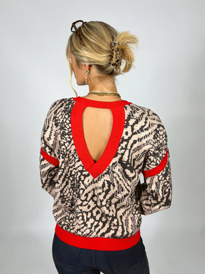Open Back Leopard Sweater