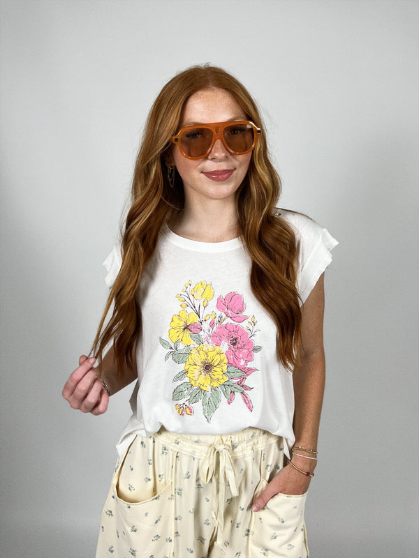 Wildflower Cap Sleeve Tee