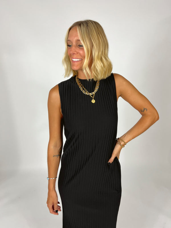 Raven Pleated Midi Dress