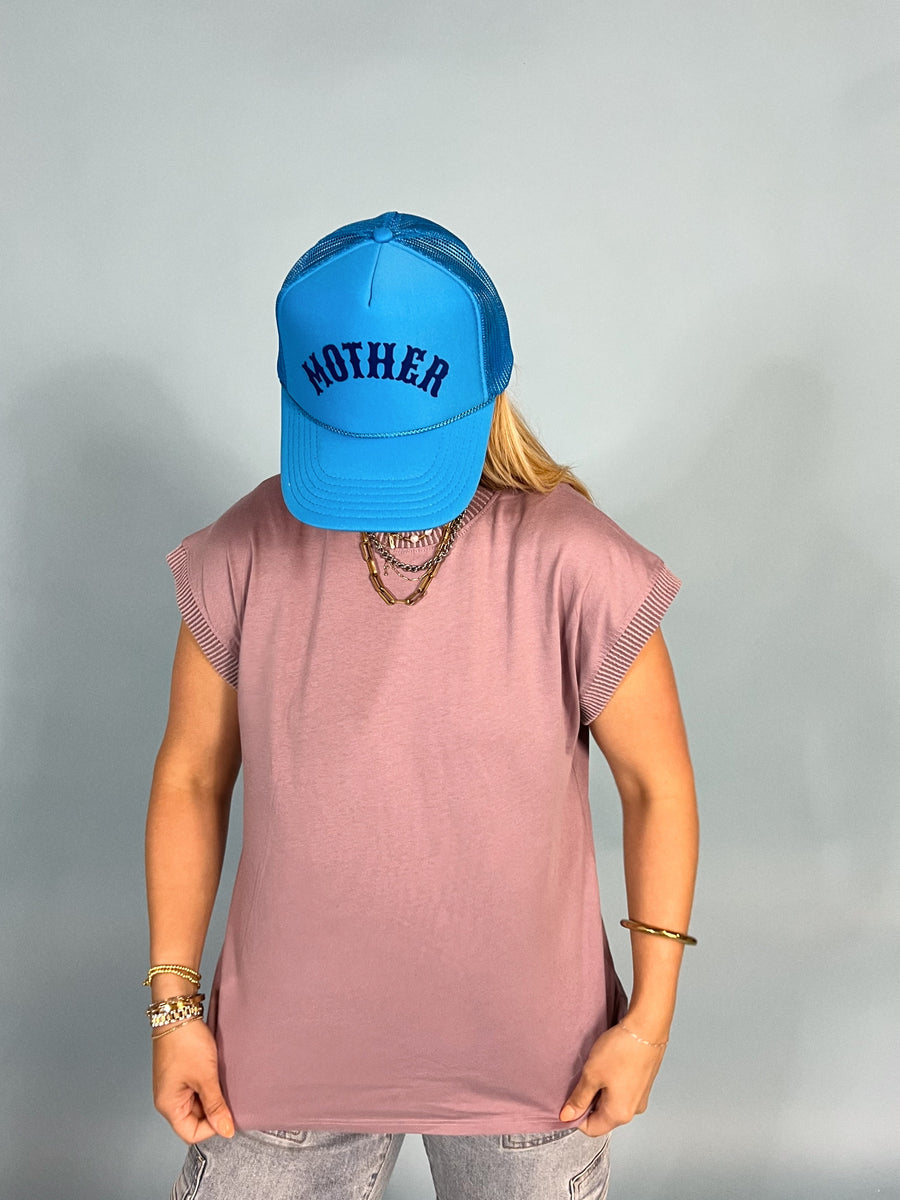 Plum Cotton Round Neck Top