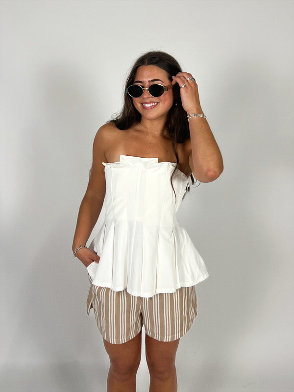 Annabell Strapless Peplum Top