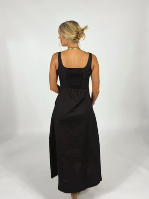 Rowan Black Midi Dress