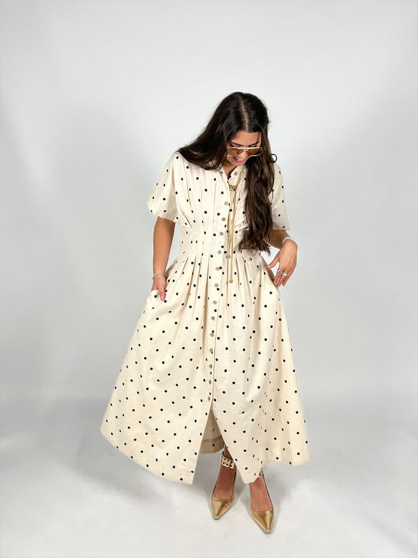 Classic Spot Midi Dress