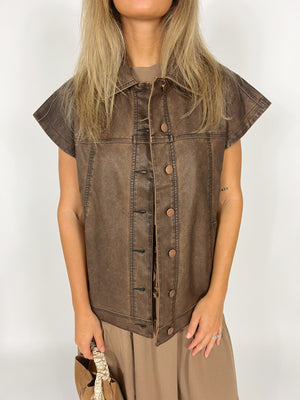 Harley Faux Leather Vest