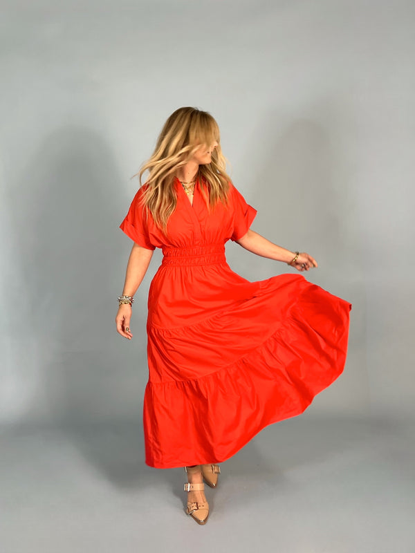 Running Red Maxi Dress