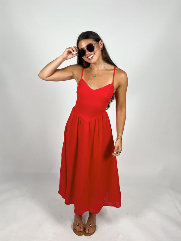 Jodi Linen Midi Dress