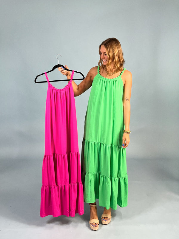 On Vacation Beaded Collar Maxi