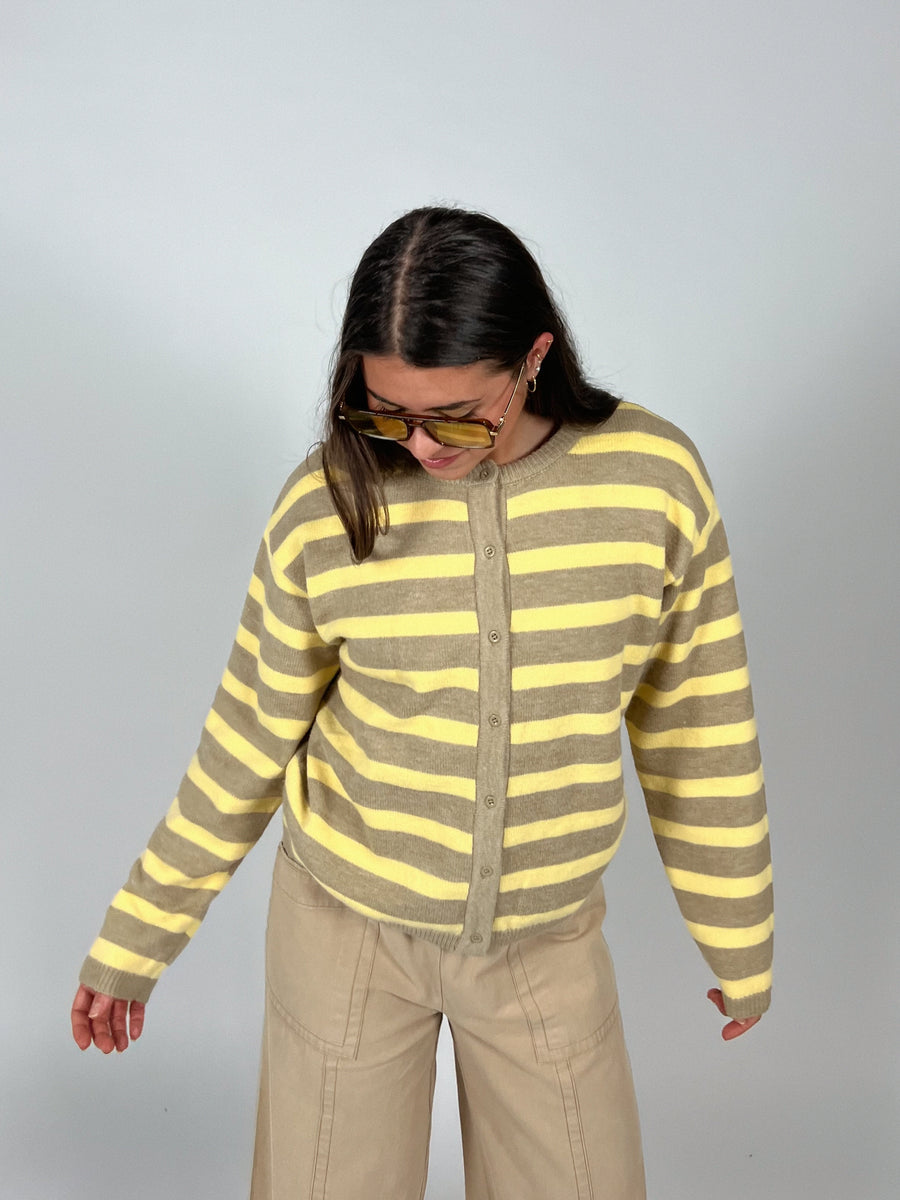 Devon Oversize Stripe Cardigan