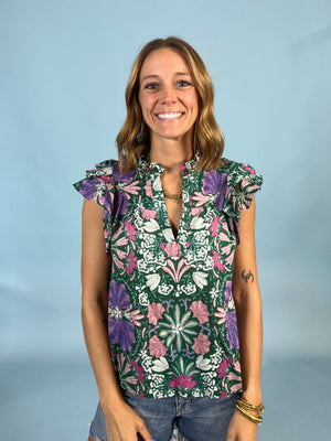 Jungle Cruise Flutter Sleeve Top