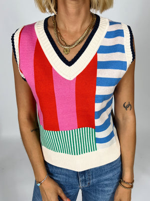 Lined Up Sweater Vest
