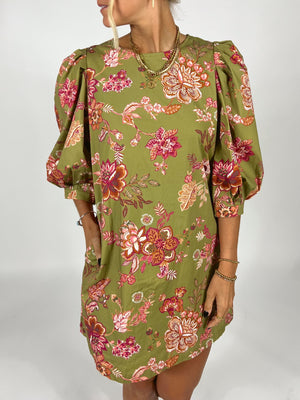 Evergreen Floral Dress