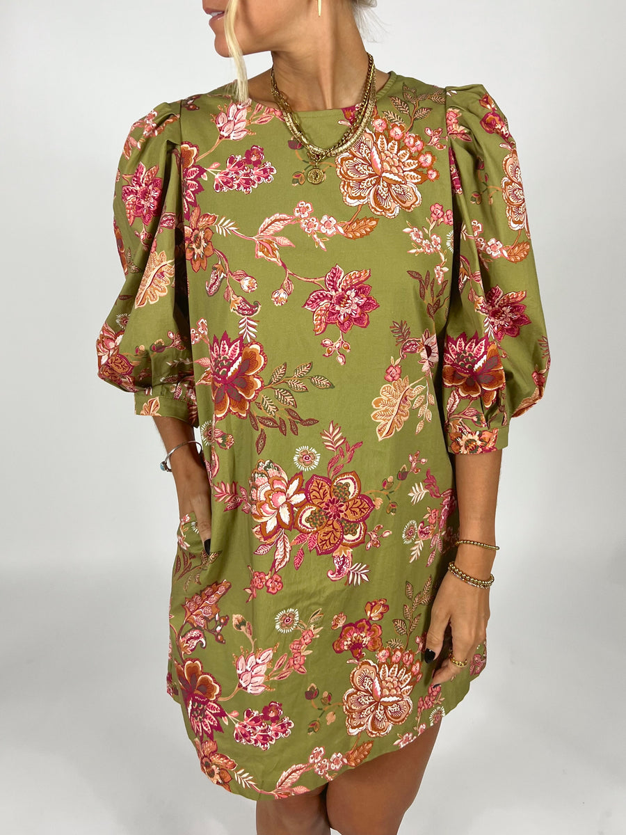 Evergreen Floral Dress