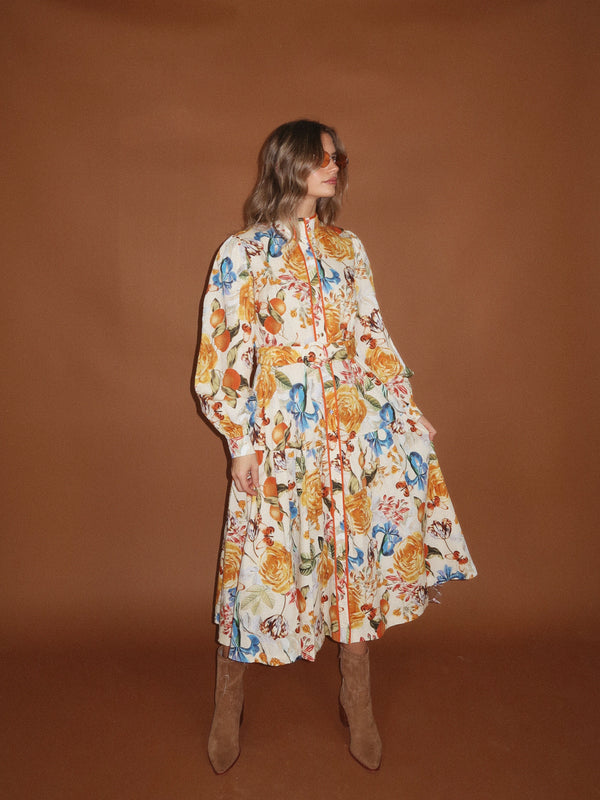 Papaya Whip Midi Dress