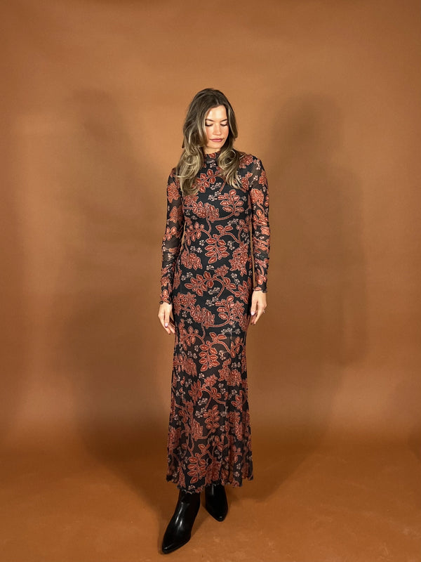 Charlie Rust Mesh Dress