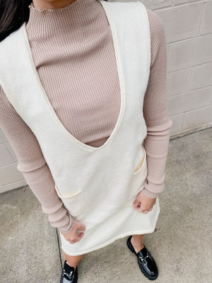 Varsity Pocket Sweater Tank Dress