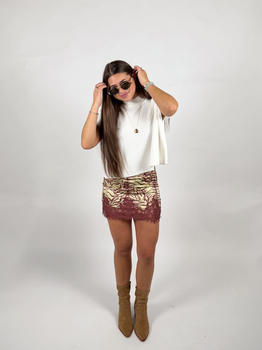 Lola Lace Trim Mini Skirt