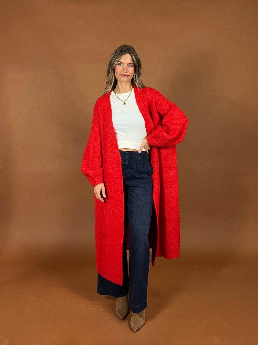Red-y Or Not Cardigan