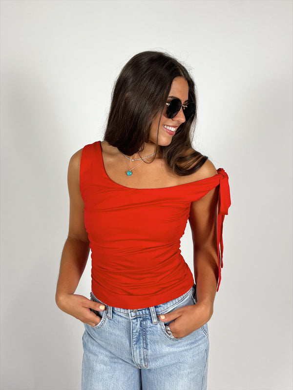 Heartbreaker Shoulder Tie Top