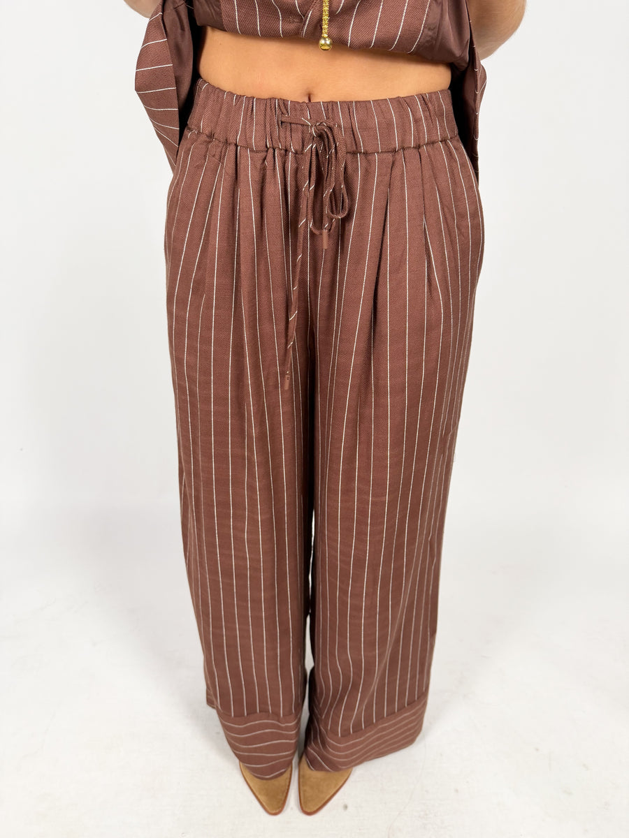 Espresso Please Stripe Pants