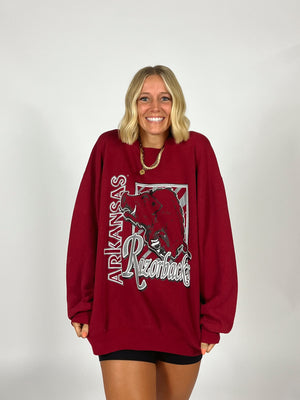 Cherry Red Razorback Sweatshirt
