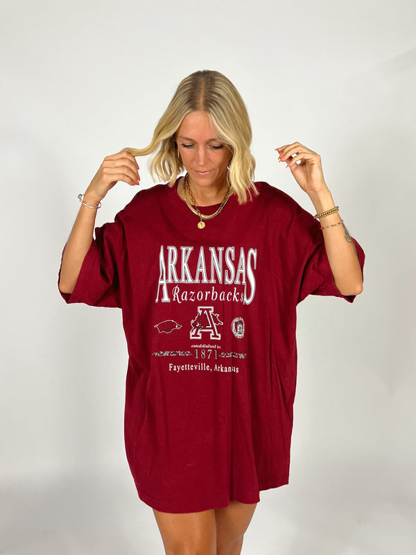 Red Oak Vintage Arkansas Razorbacks Tee