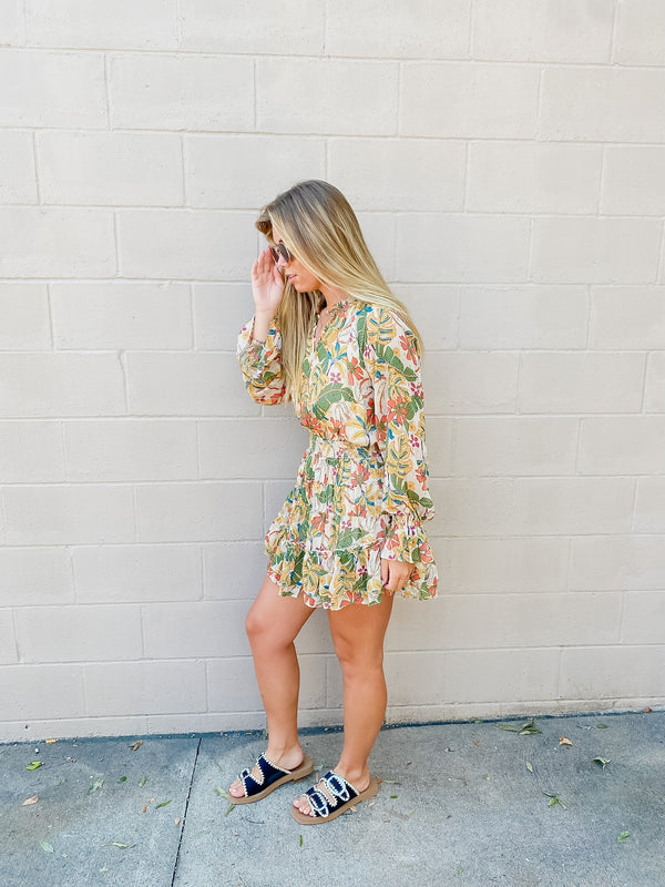 Paisley Taupe Floral Printed Dress