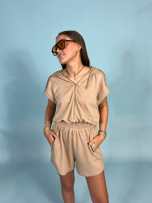 Vamped Hooded Romper
