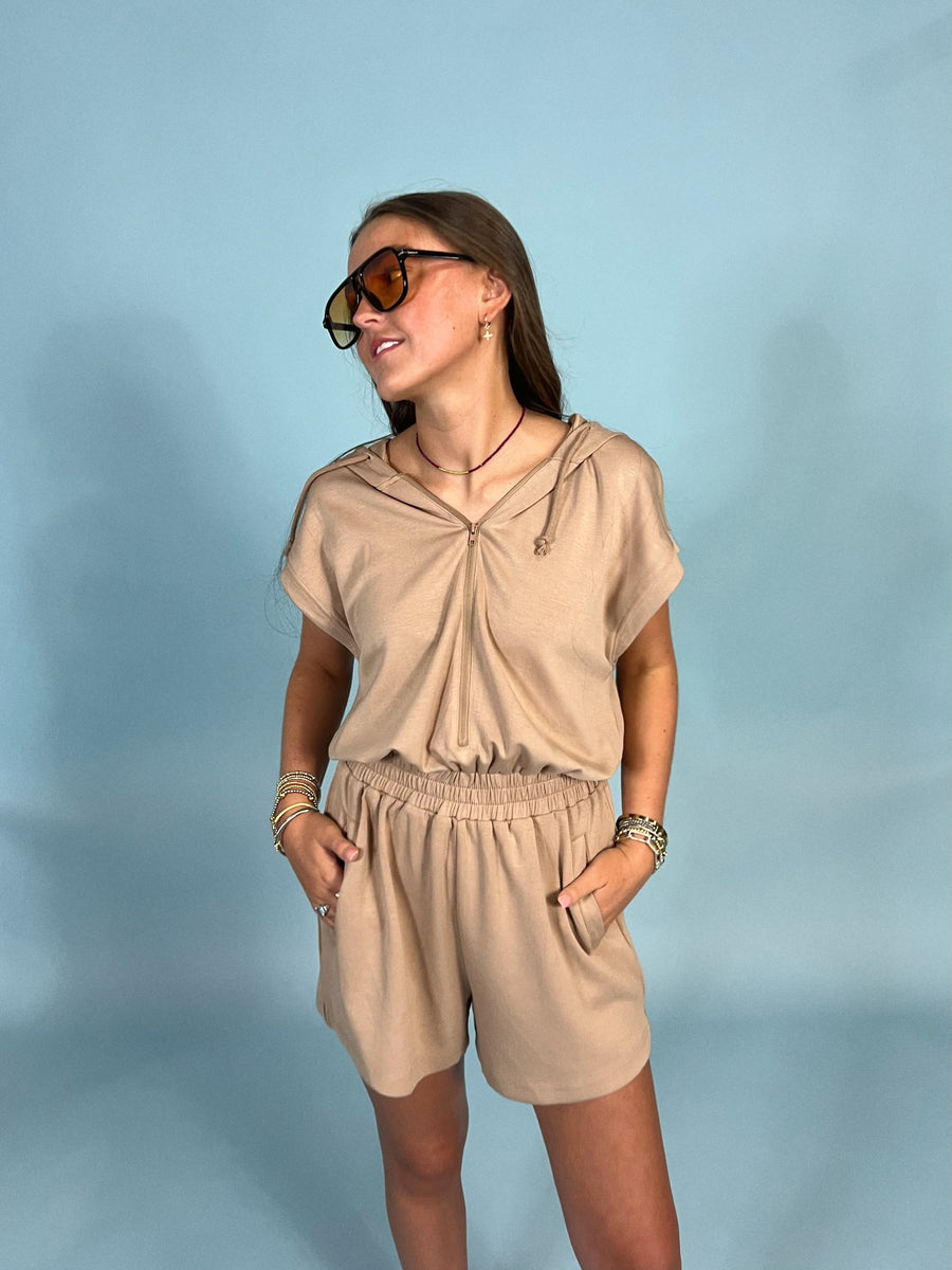 Vamped Hooded Romper