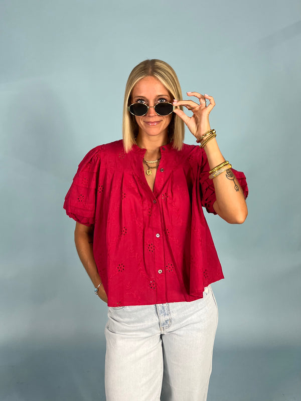 Feeling Flirty Eyelet Top