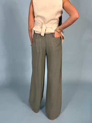 Drew Wide Leg Linen Pants