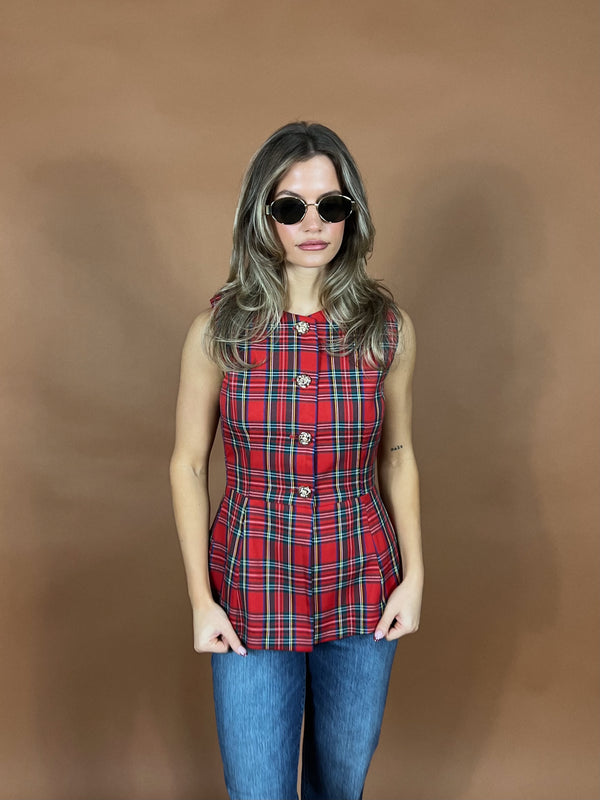 Clueless Code Plaid Vest