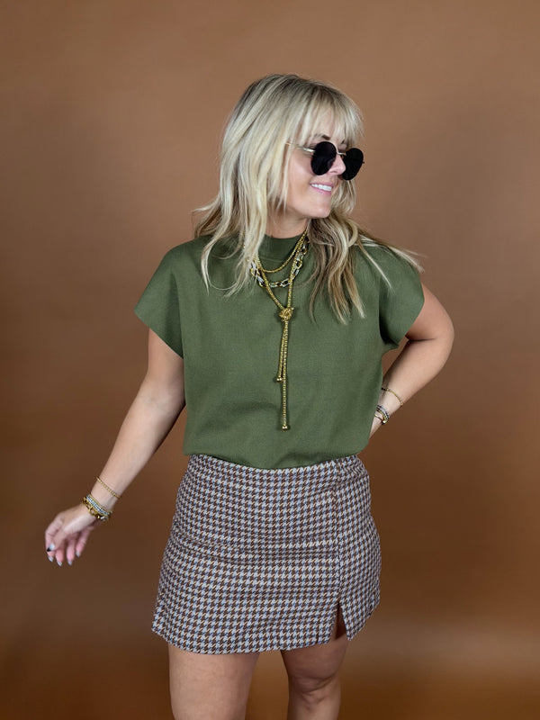 Grace Olive Knit Top