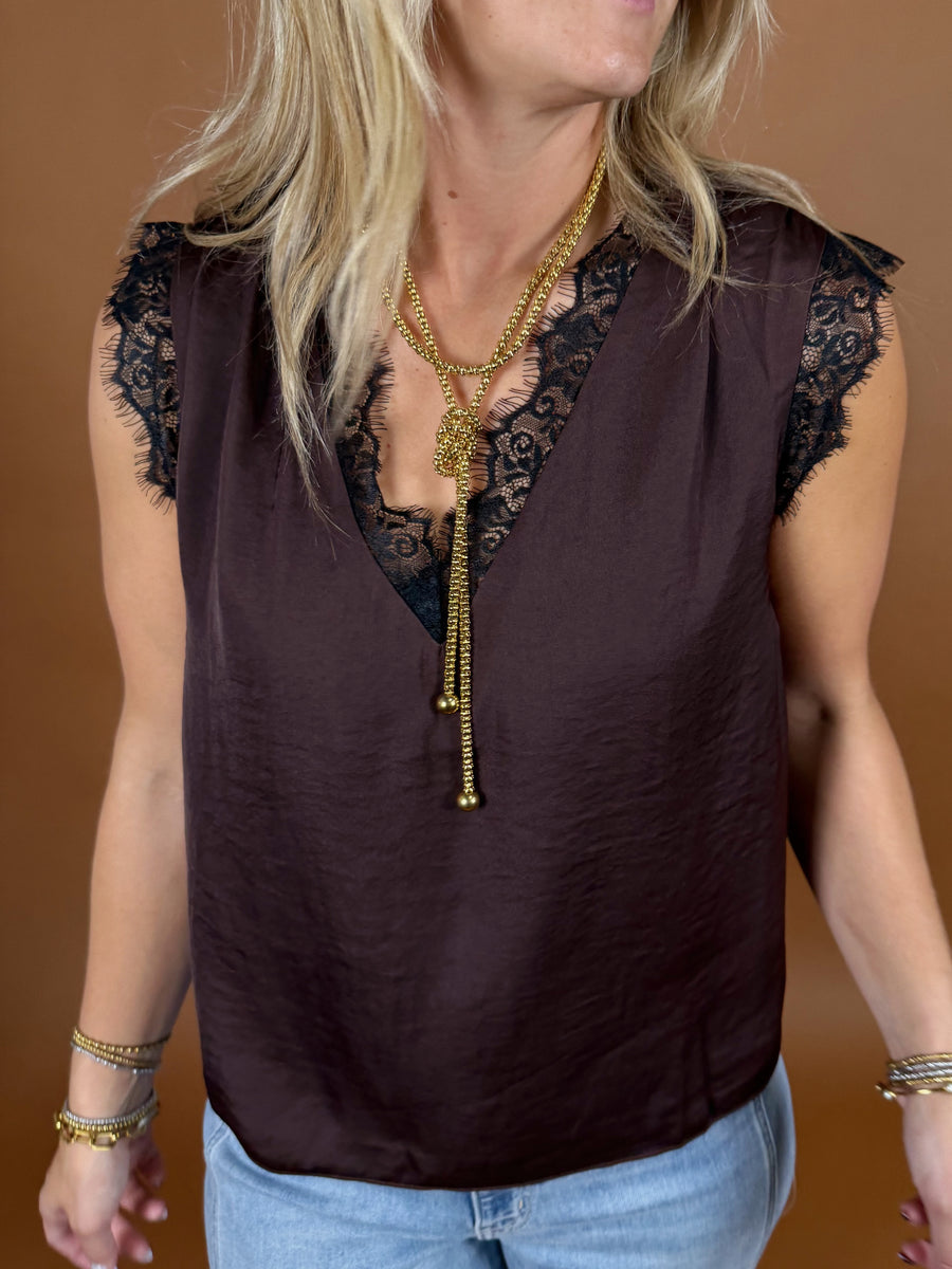 Between Us Lace Trim Tank