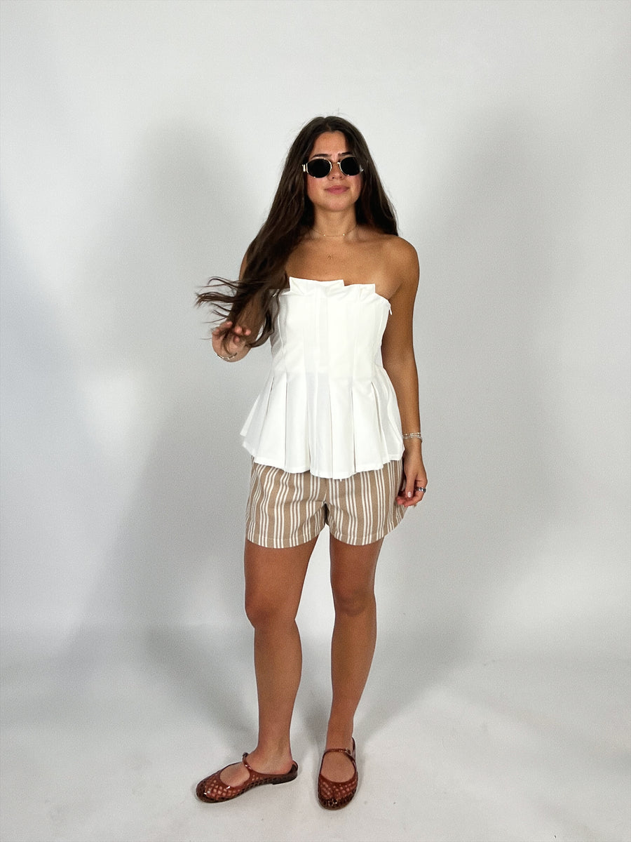 Annabell Strapless Peplum Top