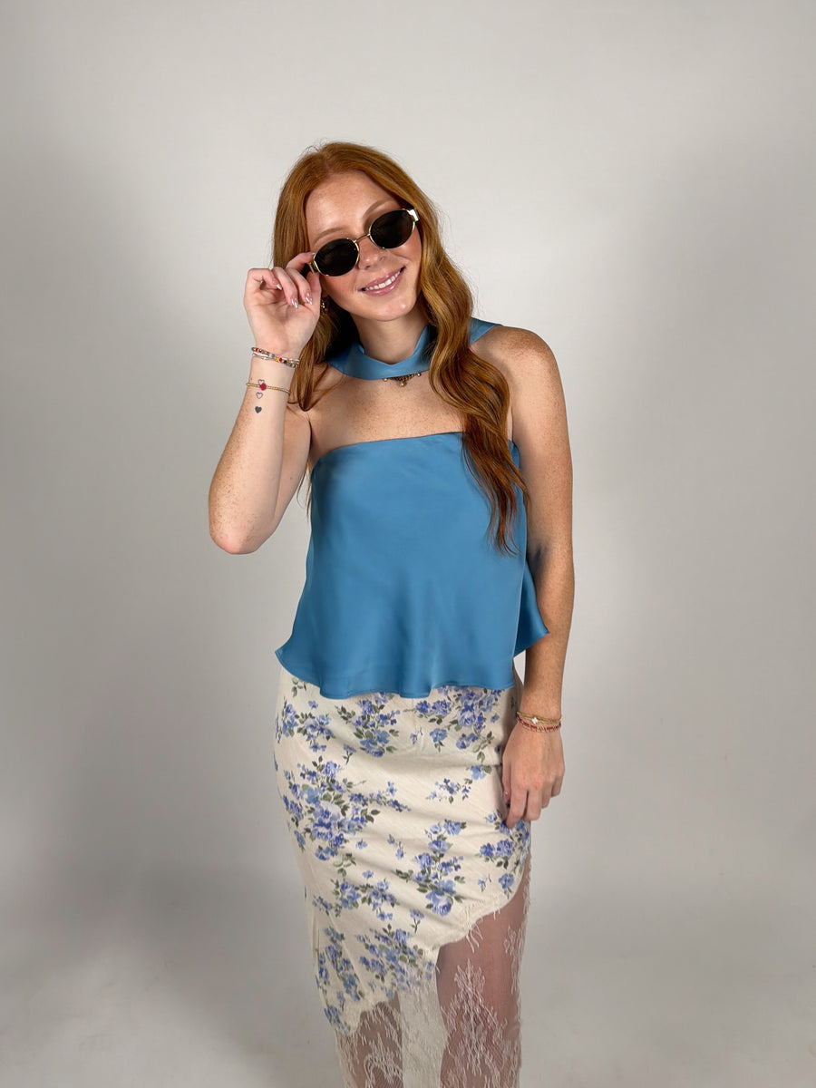 Blue Horizon Satin Top