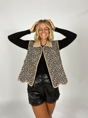 Leopard Quilted Vest