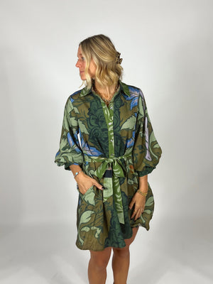 Full Bloom Belted Mini Dress