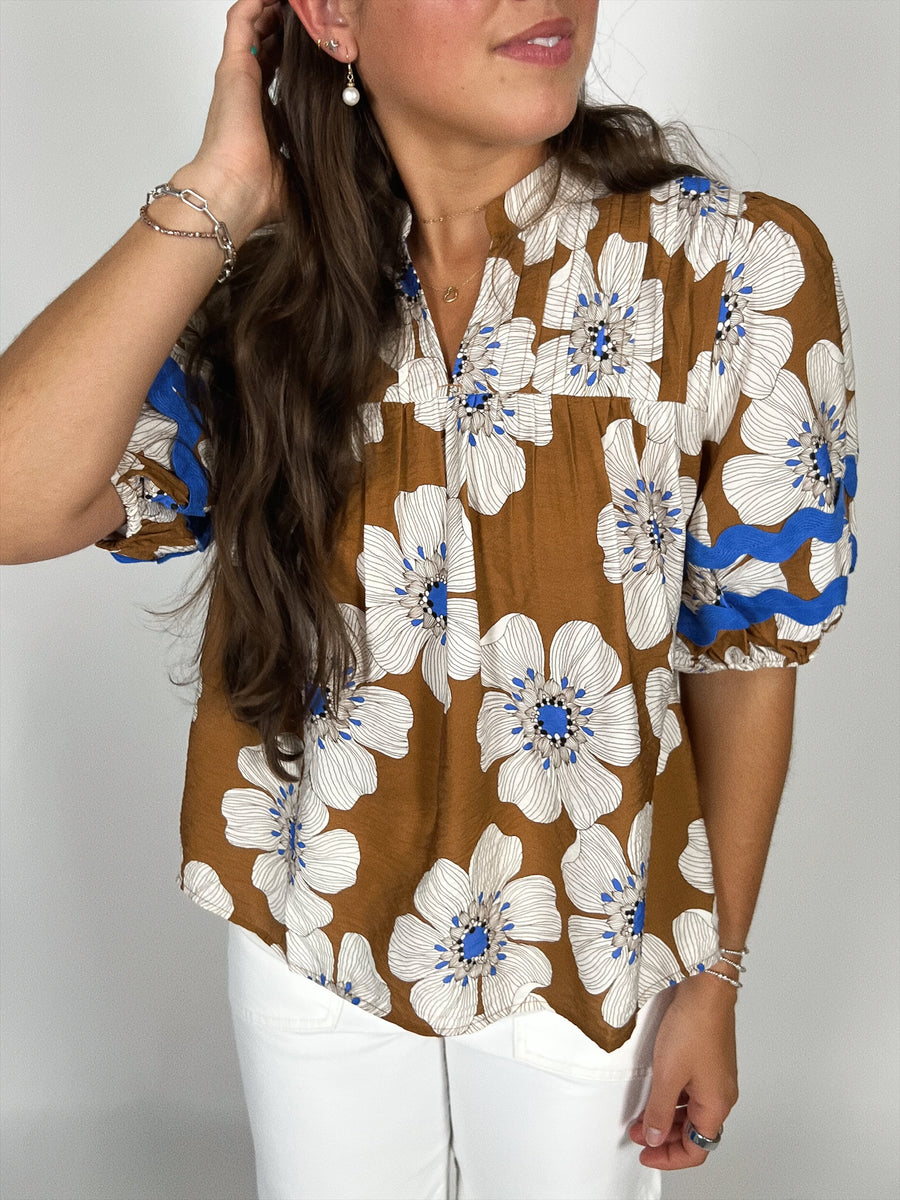 Wildflower Split Neck Top