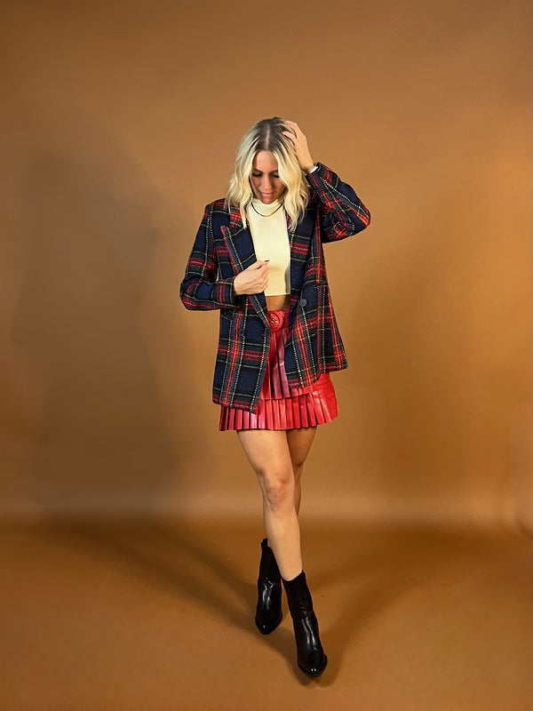 Around The Tree Plaid Blazer