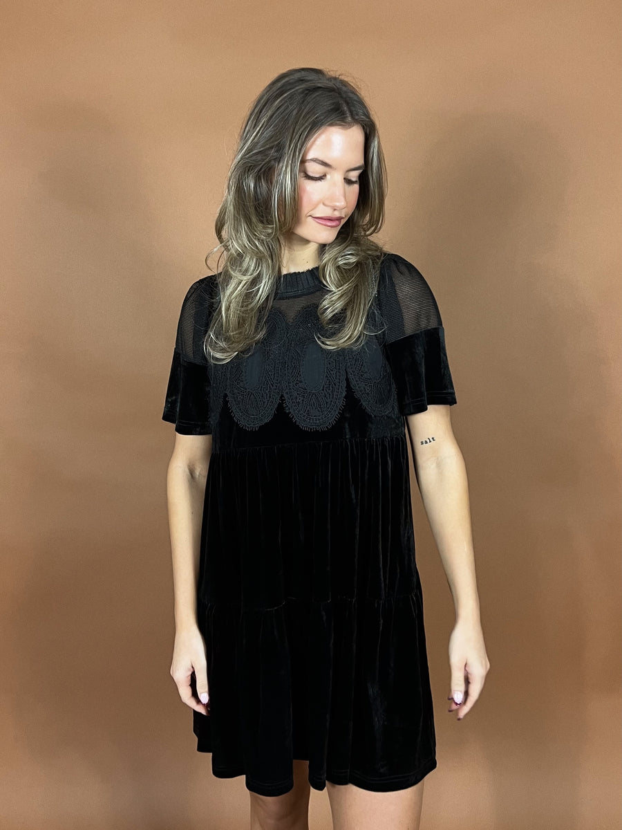 Frost And Velvet Mini Dress