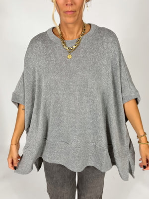 Slate Poncho Top